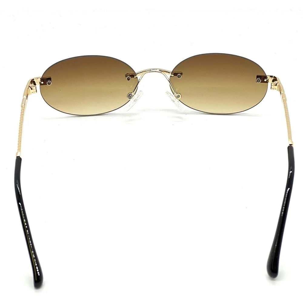 Sunglasses Classic Silhouette Men Shades Sleek Minimalist Design‎ Gold Hip Hop
